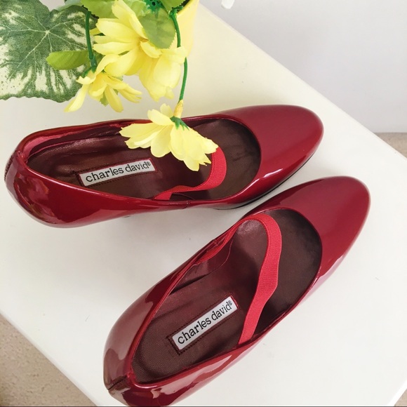 Charles David Red Leather Heels size 6.5 - Picture 4 of 5
